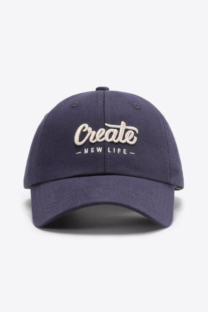 CREATE NEW LIFE Adjustable Cotton Baseball Cap-Teresa&#39;s Fashionista LLC