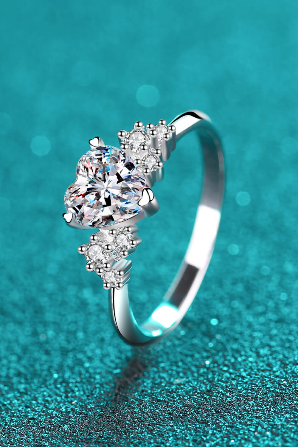 1 Carat Moissanite Heart Ring-Teresa&#39;s Fashionista LLC