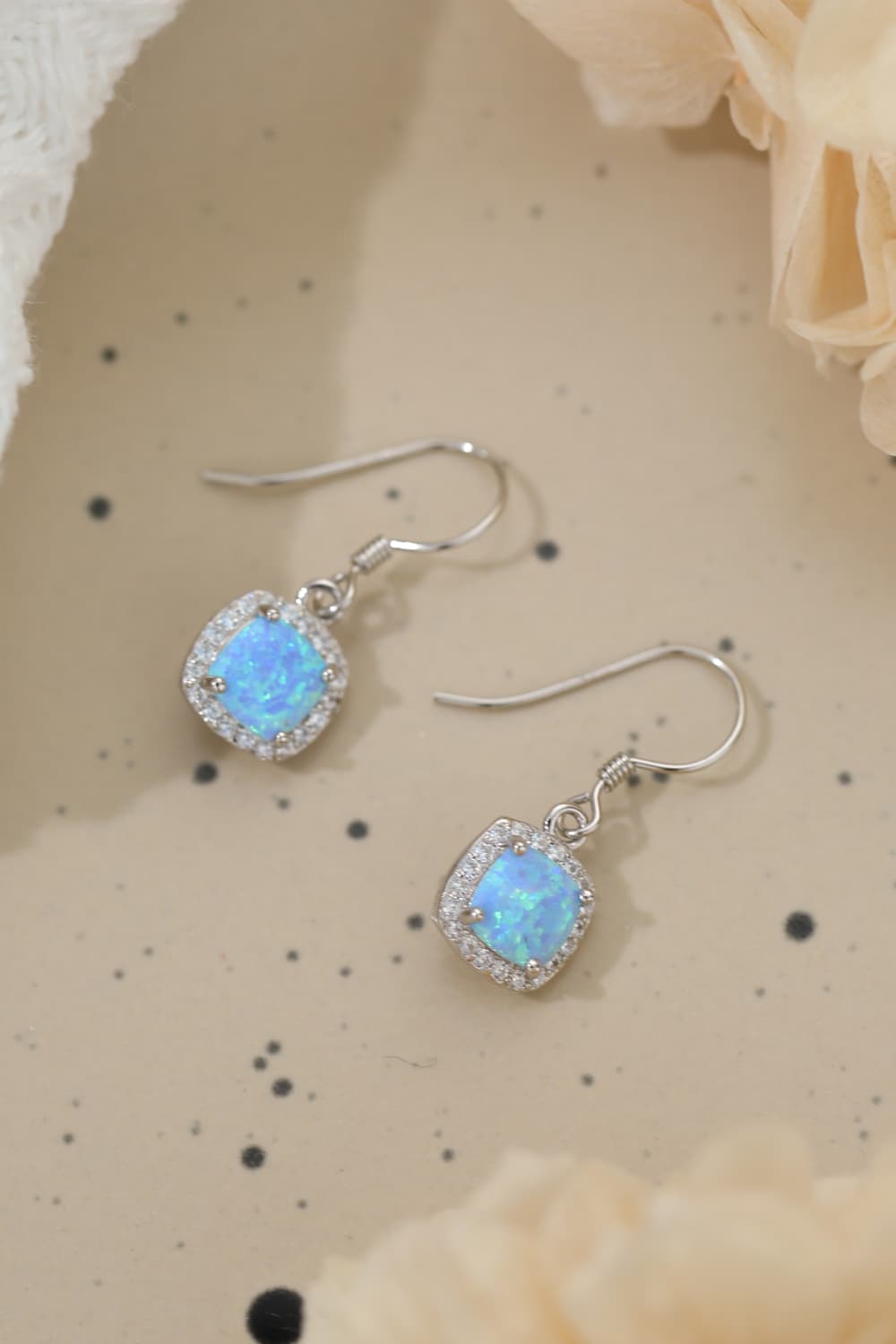 Opal Square Drop Earrings-Teresa&#39;s Fashionista LLC