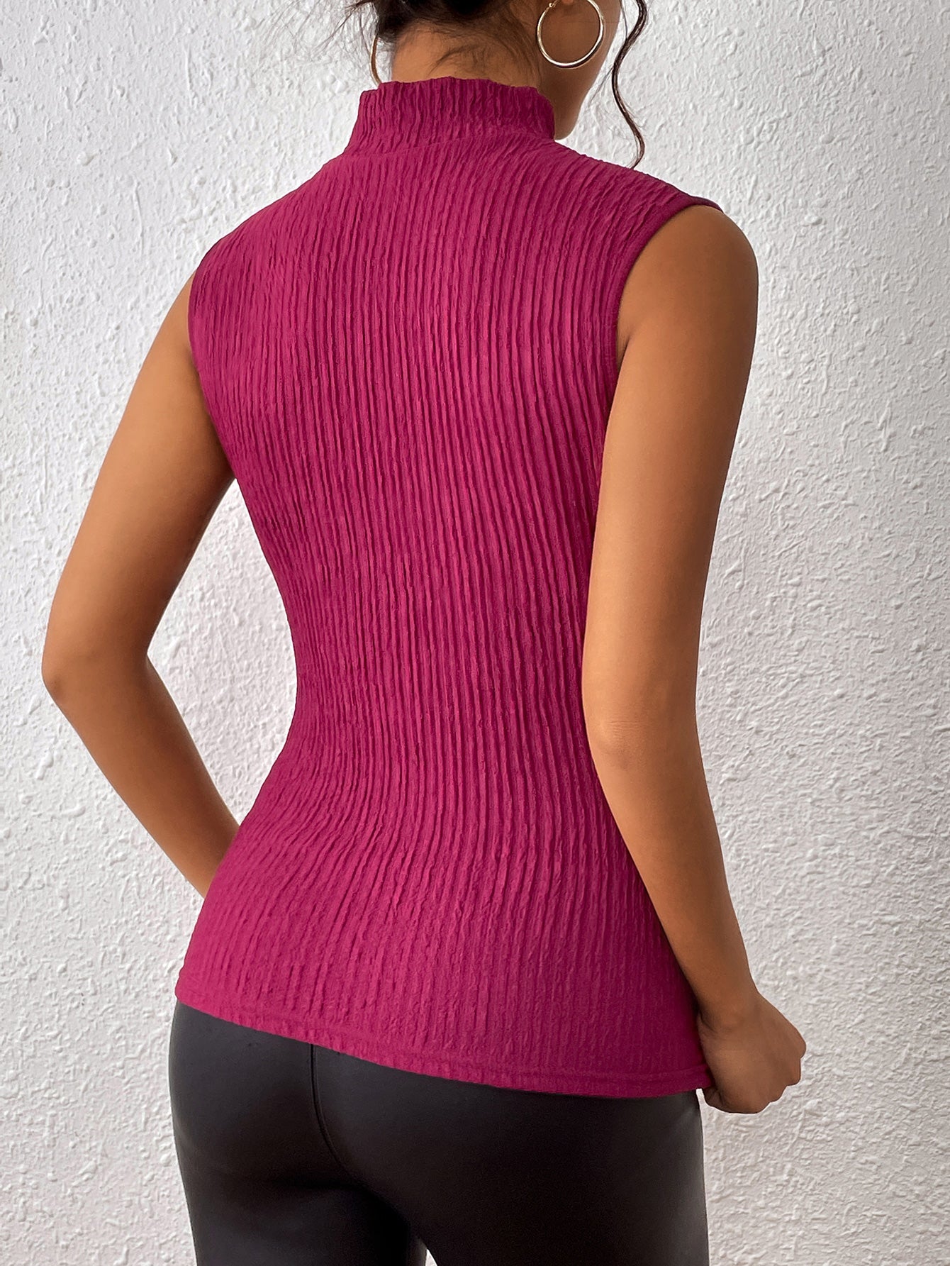 Turtleneck Sleeveless Tank-Teresa&#39;s Fashionista LLC