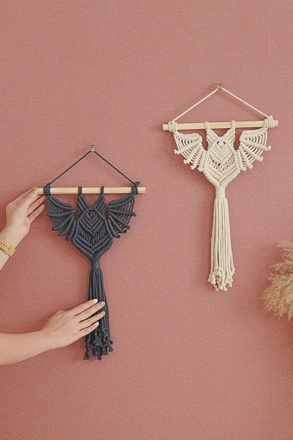 19.7" Bat Macrame Wall Plant Hanger-Teresa&#39;s Fashionista LLC