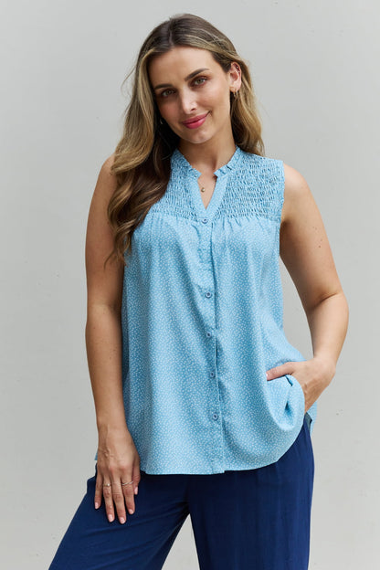 HEYSON She Means Business Full Size Ruffled Floral Flare Shirt-Teresa&#39;s Fashionista LLC