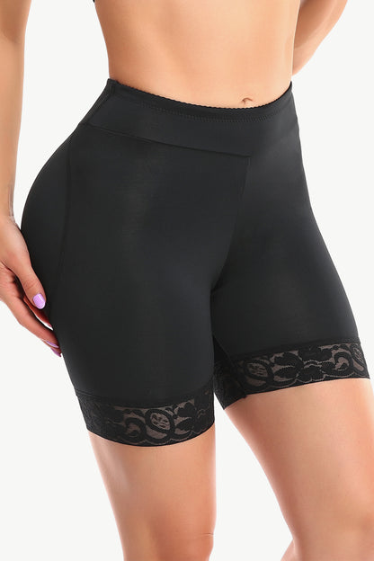 Full Size Lace Trim Lifting Pull-On Shaping Shorts-Teresa&#39;s Fashionista LLC