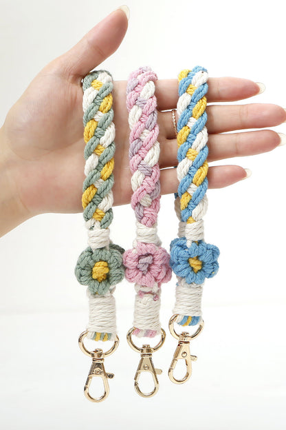 Floral Braided Wristlet Key Chain-Teresa&#39;s Fashionista LLC