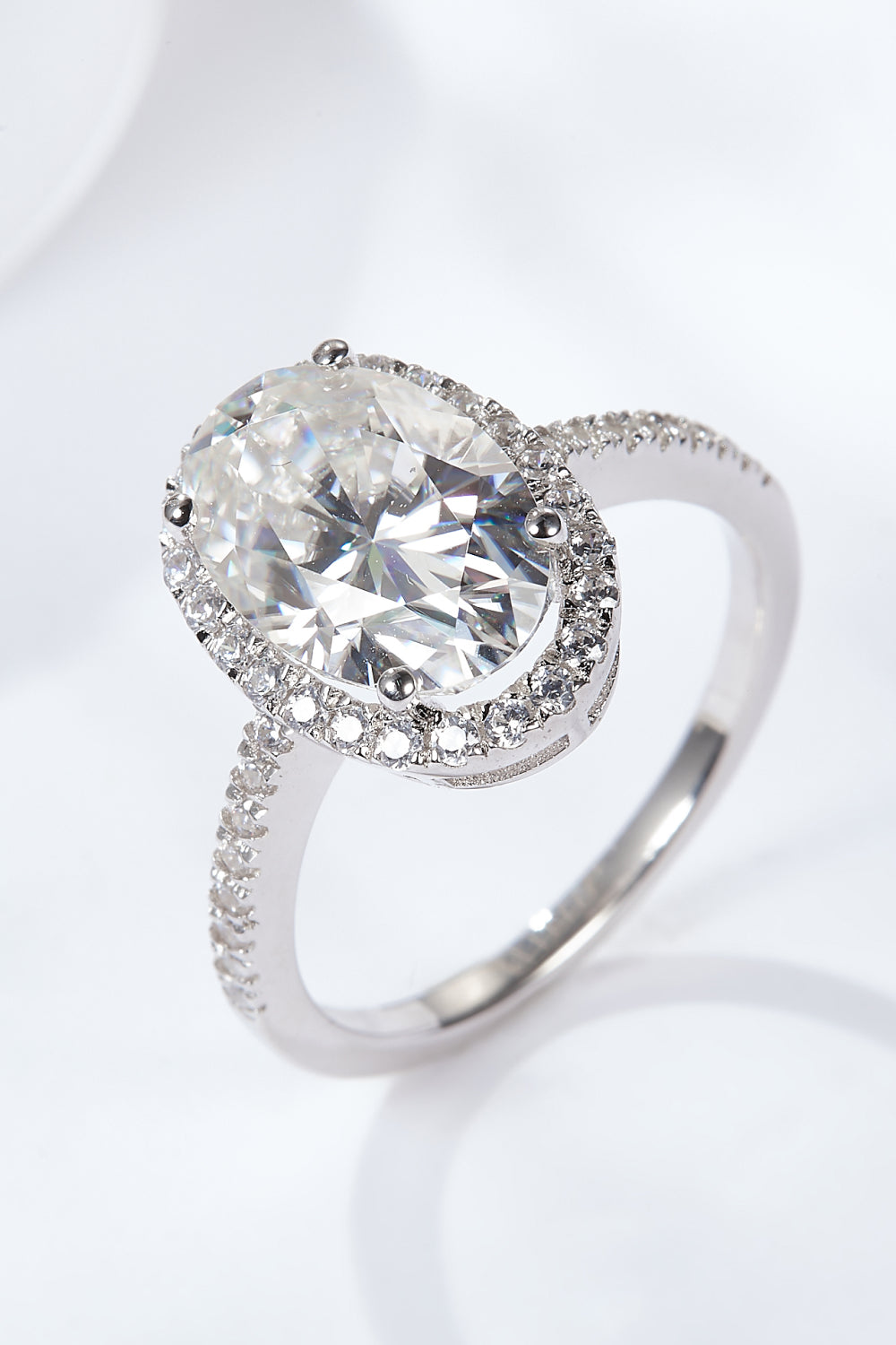 4.5 Carat Moissanite Halo Ring-Teresa&#39;s Fashionista LLC