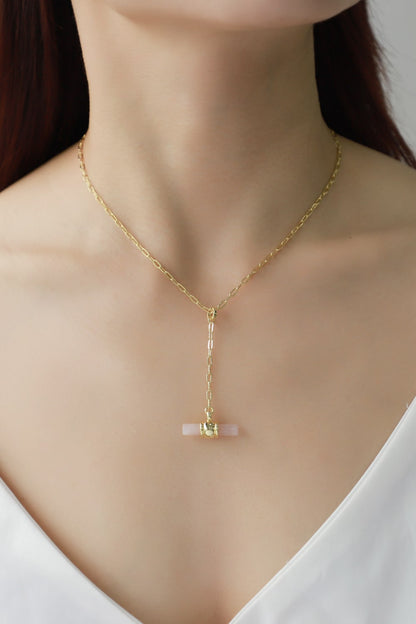 Gold-Plated Bar Pendant OT Chain Necklace-Teresa&#39;s Fashionista LLC