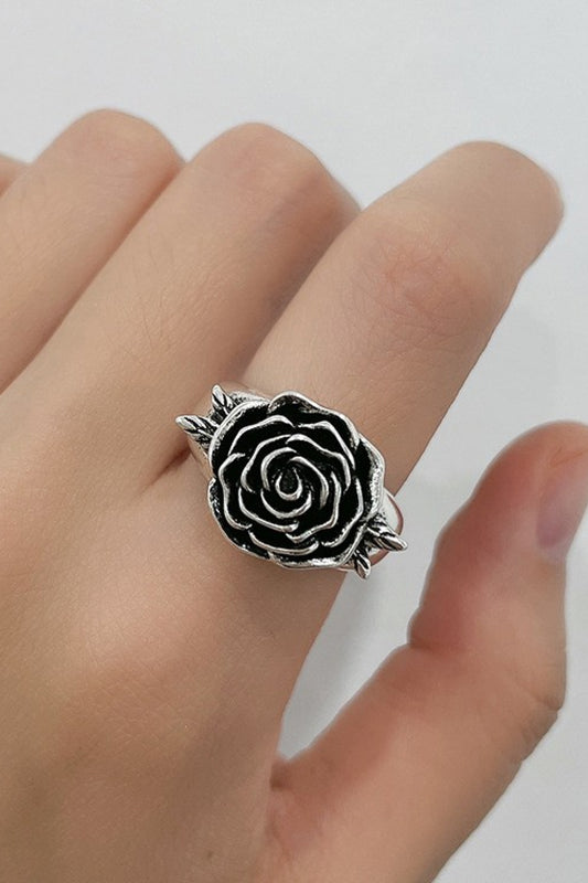 Rose 18K Silver-Plated Ring-Teresa&#39;s Fashionista LLC