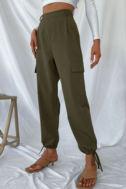 Drawstring Ankle Cargo Pants-Teresa&#39;s Fashionista LLC