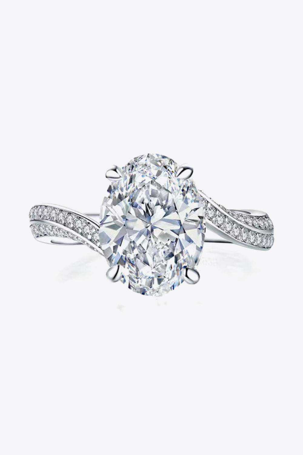 3 Carat Moissanite Side Stone Ring-Teresa&#39;s Fashionista LLC