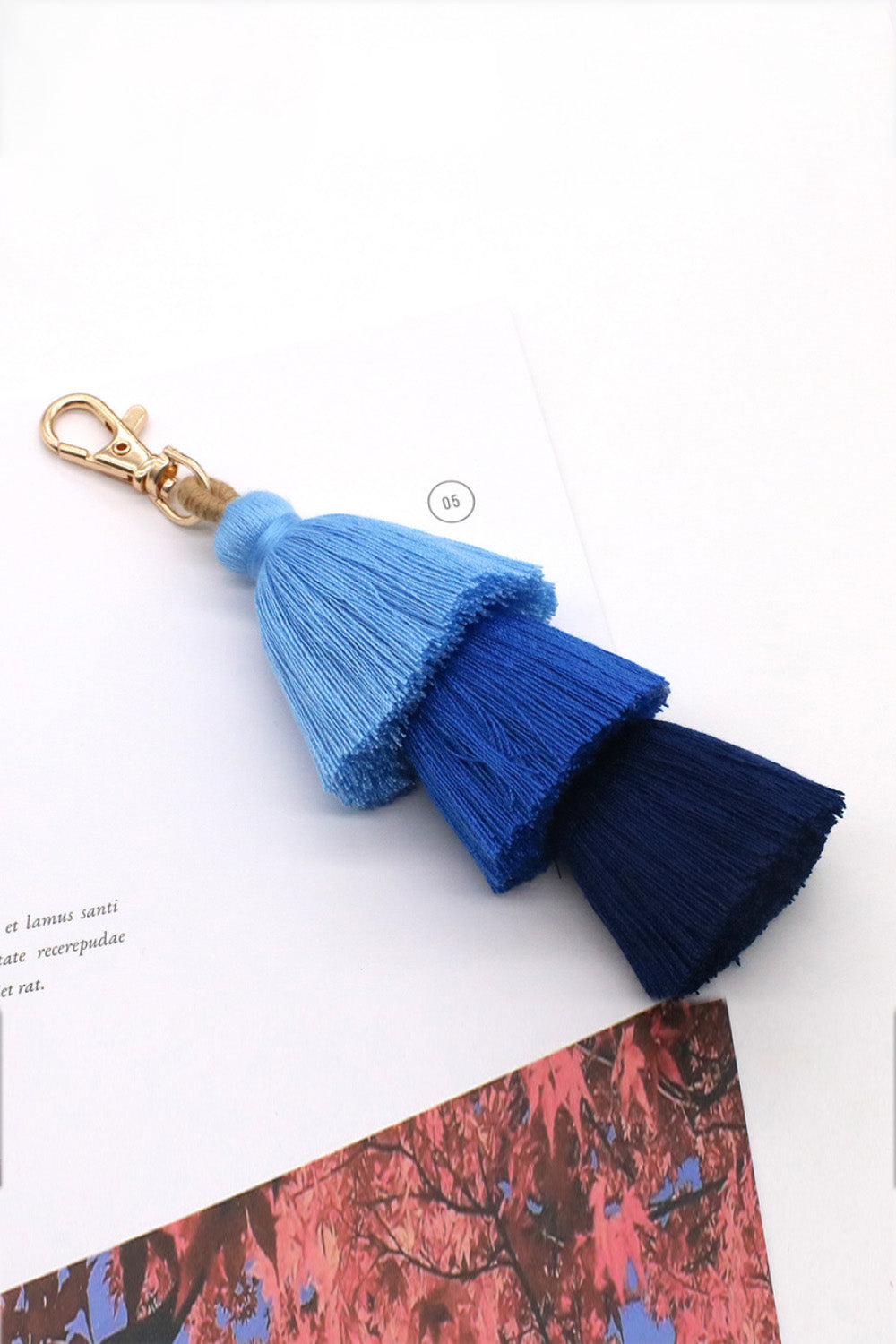 Assorted 4-Pack Multicolored Fringe Keychain-Teresa&#39;s Fashionista LLC