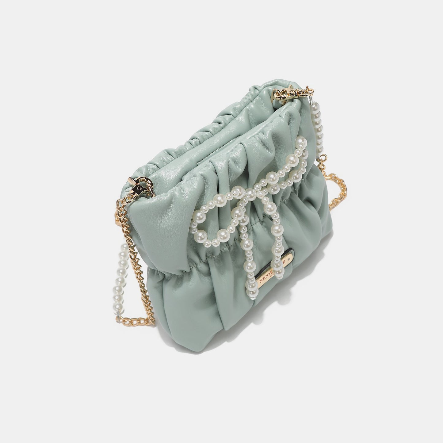 Nicole Lee USA Pearl Bow Chain Strap Purse-Teresa&#39;s Fashionista LLC