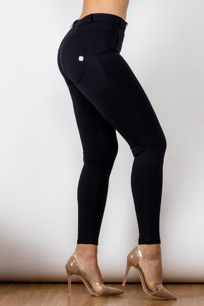 Full Size Contrast Detail Buttoned Leggings-Teresa&#39;s Fashionista LLC