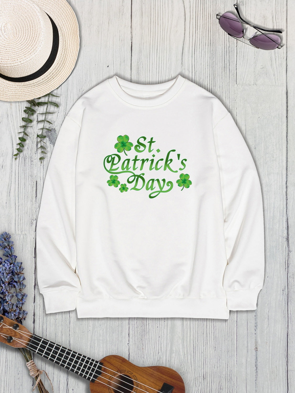 ST. PATRICK'S DAY Round Neck Dropped Shoulder Sweatshirt-Teresa&#39;s Fashionista LLC