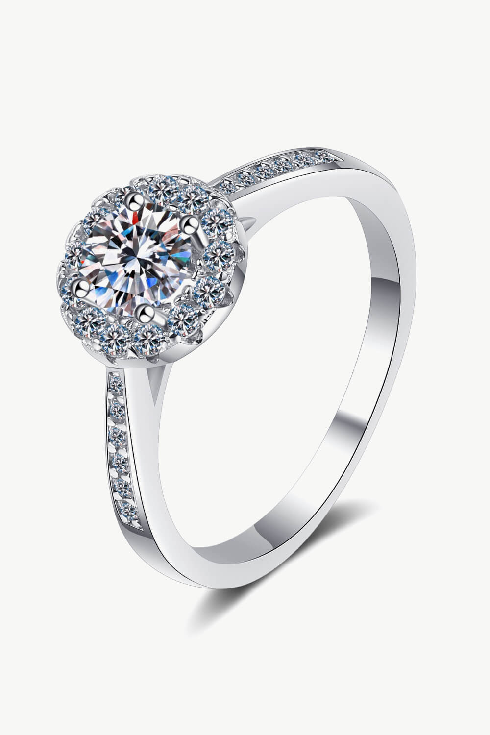 Moissanite 925 Sterling Silver Adjustable Ring-Teresa&#39;s Fashionista LLC