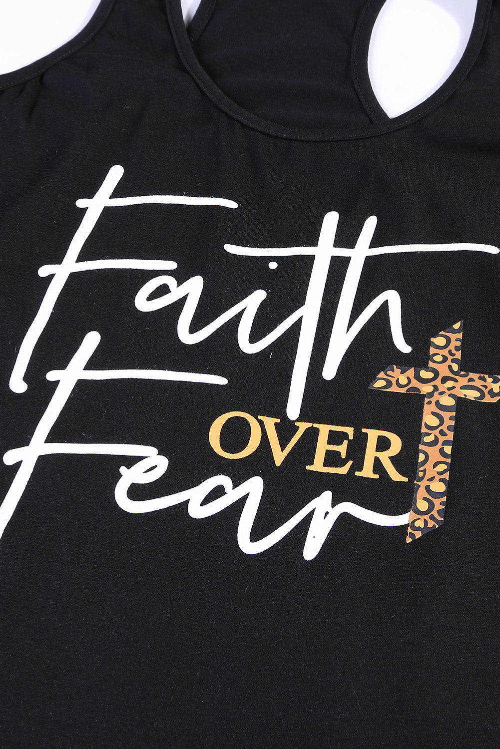 Cross Faith Over Fear Tank-Teresa&#39;s Fashionista LLC