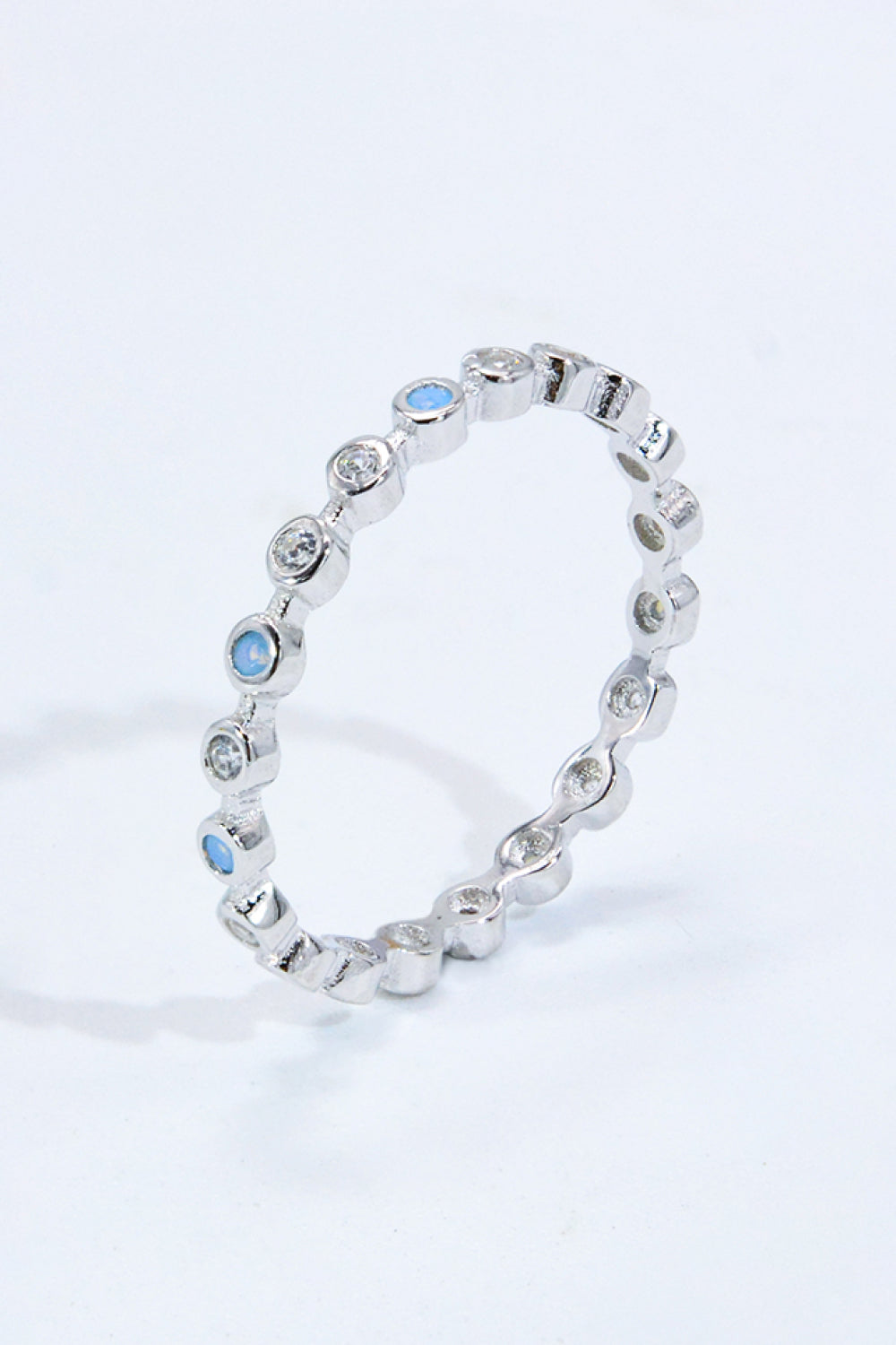 925 Sterling Silver Zircon and Natural Moonstone Ring-Teresa&#39;s Fashionista LLC