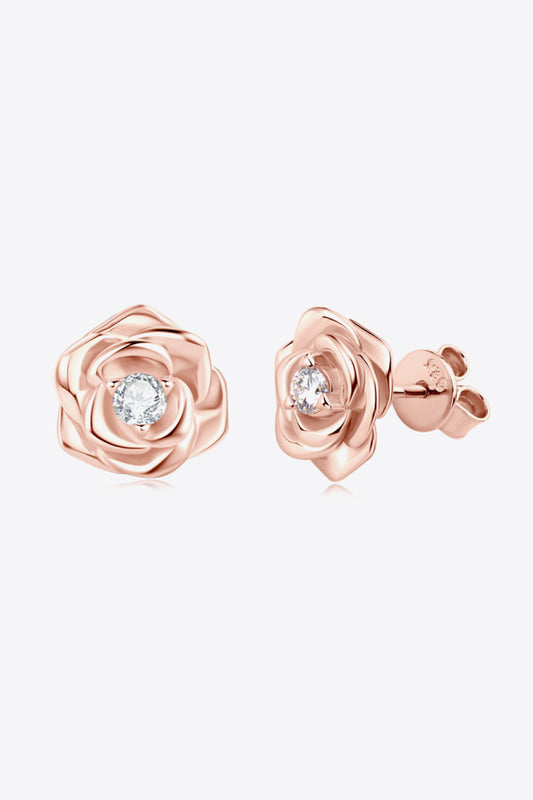 Moissanite Flower 925 Sterling Silver Earrings-Teresa&#39;s Fashionista LLC