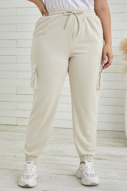 Plus Size Elastic Waist Joggers with Pockets-Teresa&#39;s Fashionista LLC