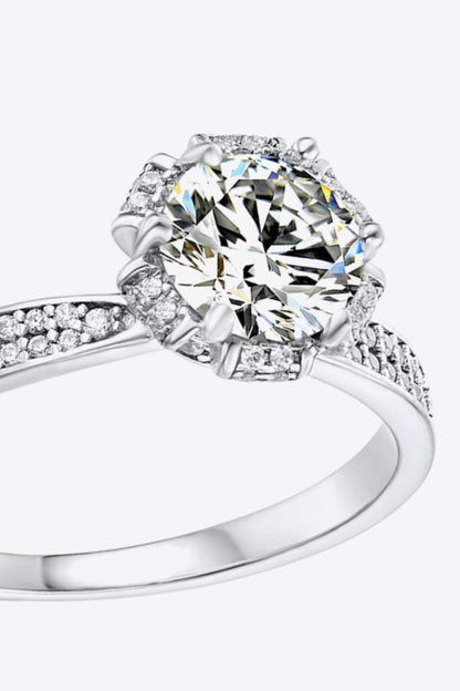 925 Sterling Silver 1 Carat Moissanite Ring-Teresa&#39;s Fashionista LLC