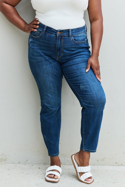 Judy Blue Aila Regular Full Size Mid Rise Cropped Relax Fit Jeans-Teresa&#39;s Fashionista LLC