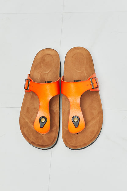 MMShoes Drift Away T-Strap Flip-Flop in Orange-Teresa&#39;s Fashionista LLC