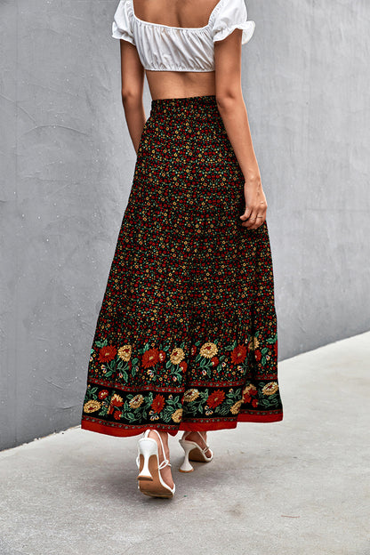 Floral Tied Maxi Skirt-Teresa&#39;s Fashionista LLC