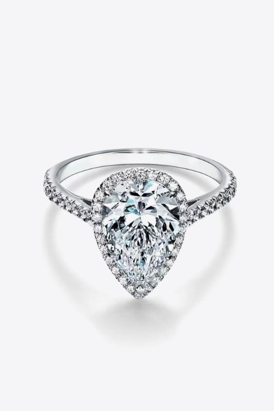 2 Carat Moissanite Teardrop Cluster Ring-Teresa&#39;s Fashionista LLC