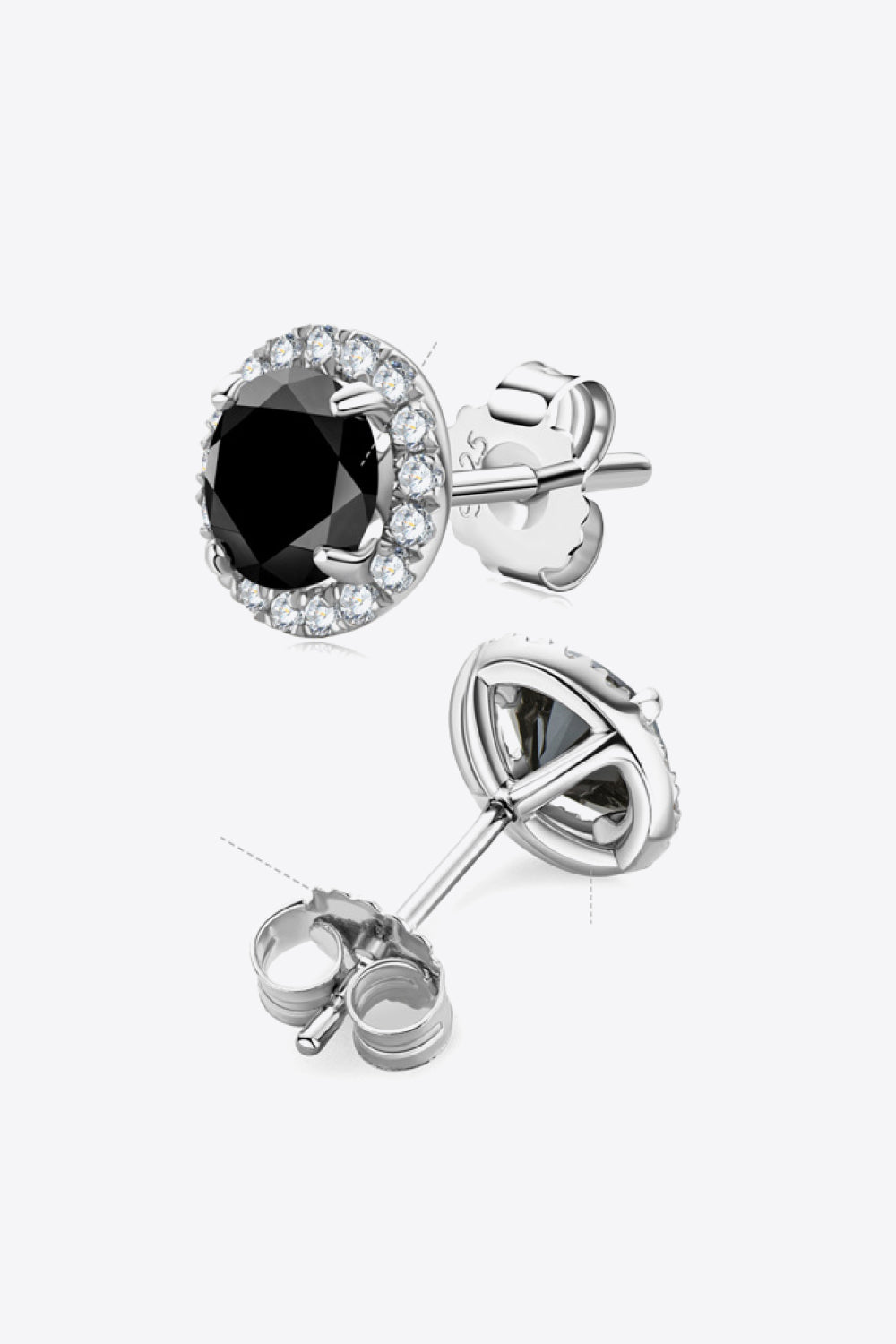 Two-Tone 4-Prong Moissanite Stud Earrings-Teresa&#39;s Fashionista LLC