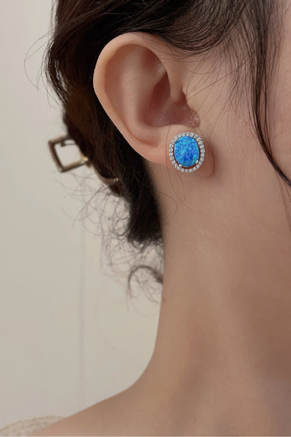 Opal Round Earrings-Teresa&#39;s Fashionista LLC