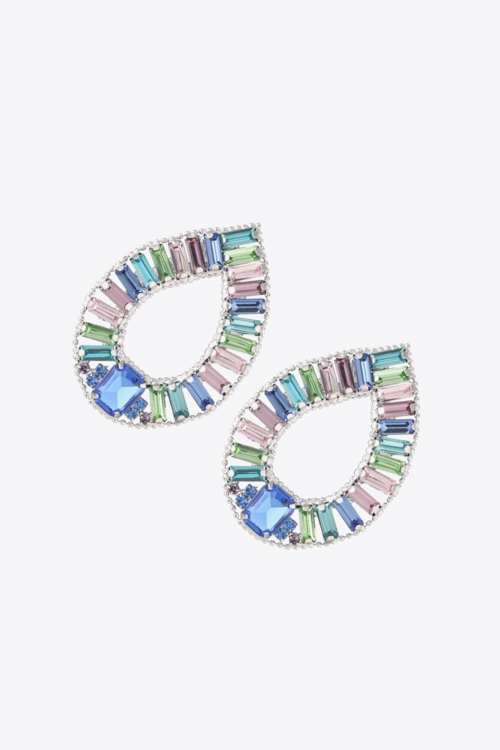 Multicolored Glass Stone Earrings-Teresa&#39;s Fashionista LLC