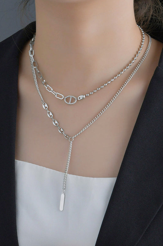 Stainless Steel Two-Piece Necklace Set-Teresa&#39;s Fashionista LLC