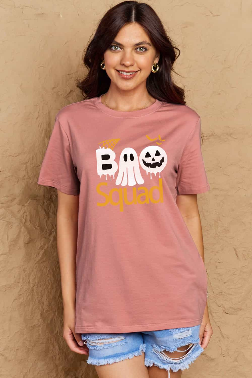 Simply Love Full Size BOO SQUAD Graphic Cotton T-Shirt-Teresa&#39;s Fashionista LLC