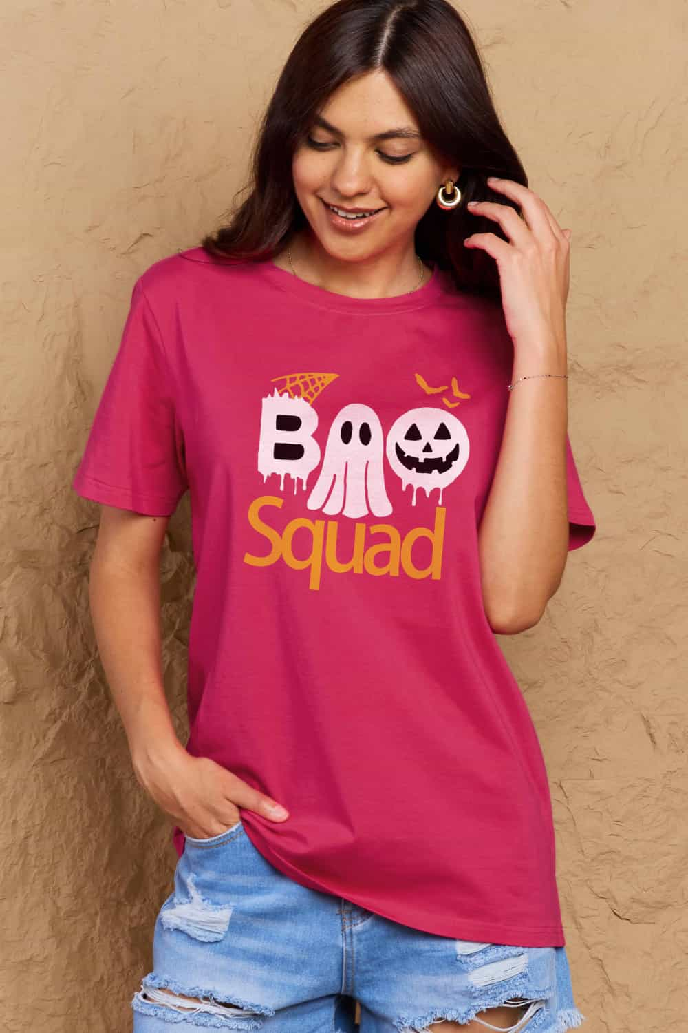 Simply Love Full Size BOO SQUAD Graphic Cotton T-Shirt-Teresa&#39;s Fashionista LLC