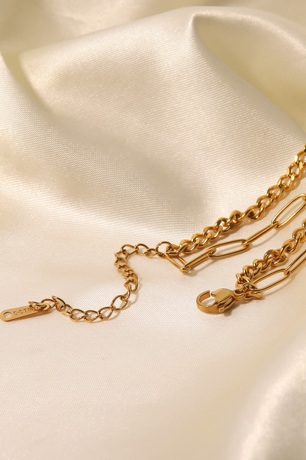 18K Gold Plated Layered Chain Necklace-Teresa&#39;s Fashionista LLC