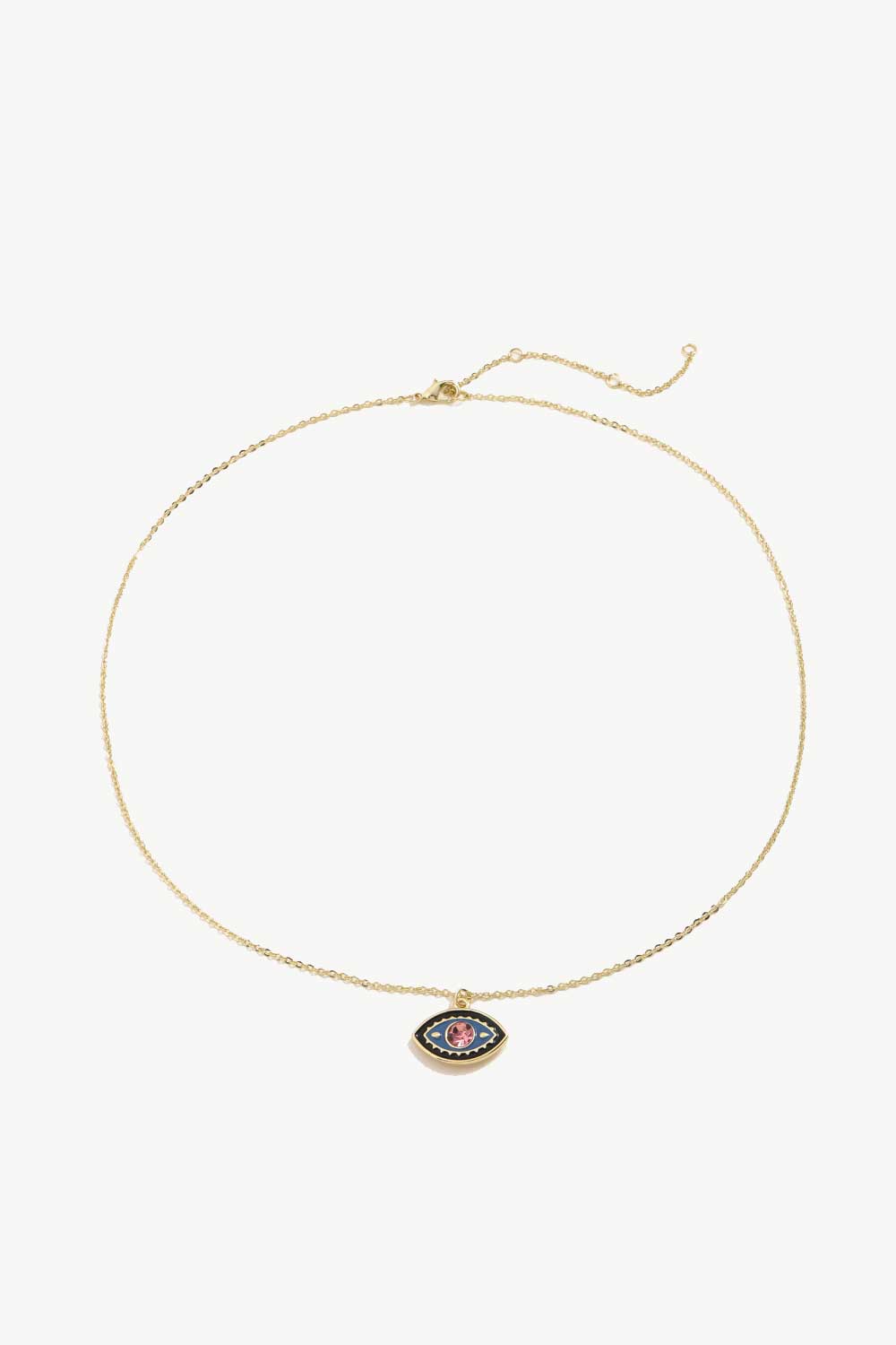 Evil Eye Pendant Gold Plated Chain Necklace-Teresa&#39;s Fashionista LLC