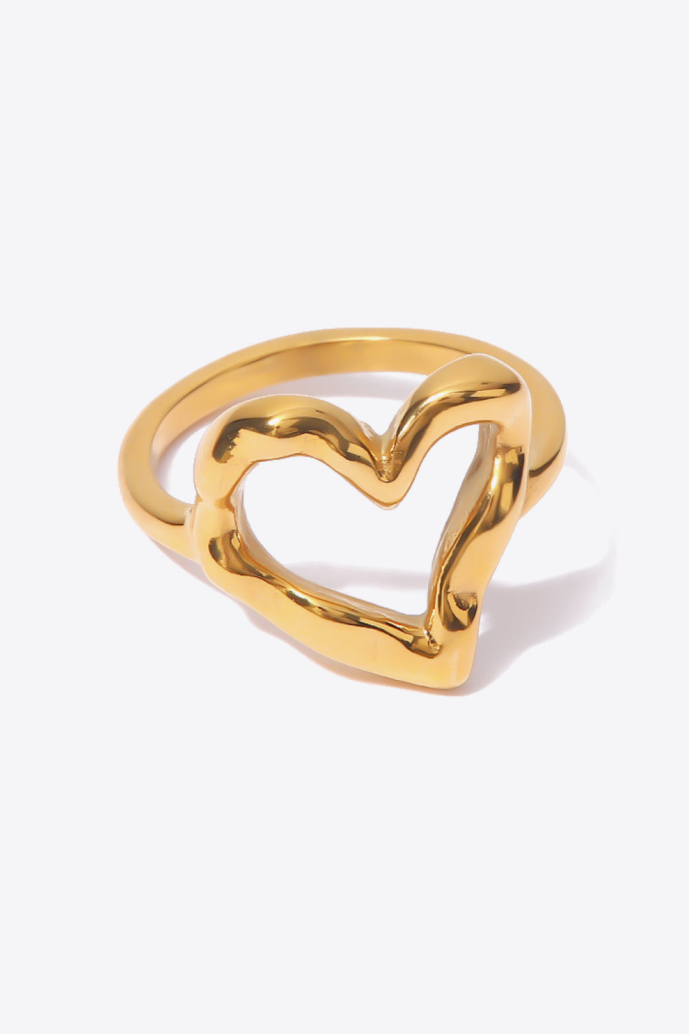 18K Gold Plated Heart-Shaped Ring-Teresa&#39;s Fashionista LLC