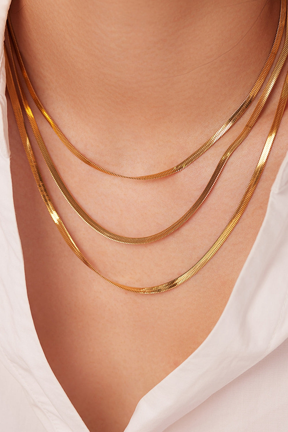 Triple-Layered Snake Chain Necklace-Teresa&#39;s Fashionista LLC