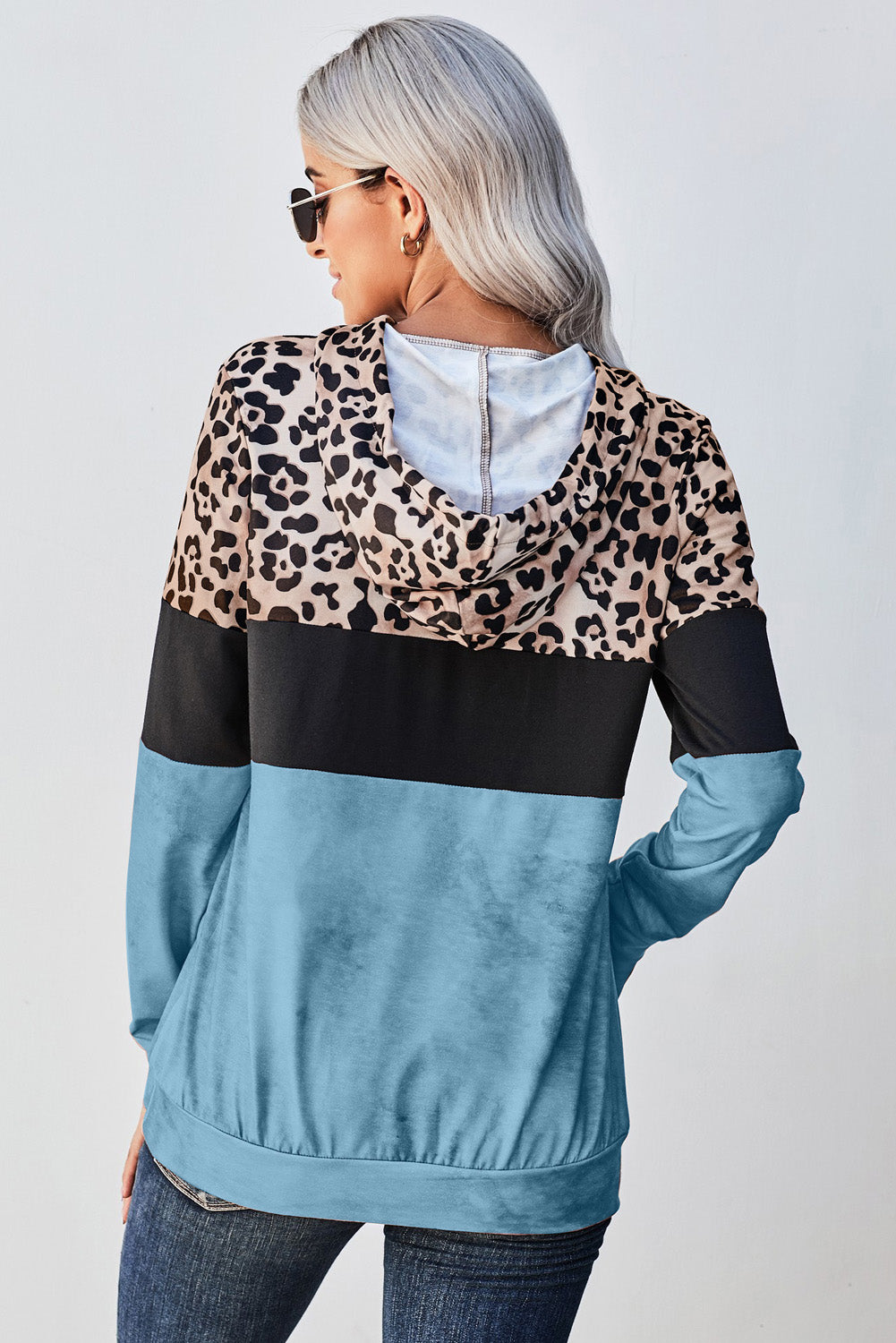 Leopard Color Block Hoodie-Teresa&#39;s Fashionista LLC