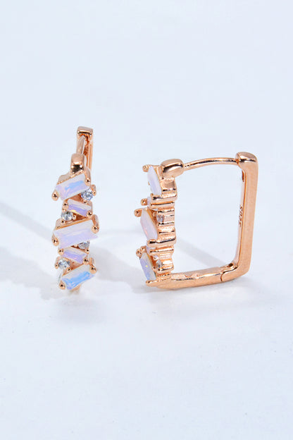 925 Sterling Silver Rectangle Natural Moonstone Earrings-Teresa&#39;s Fashionista LLC