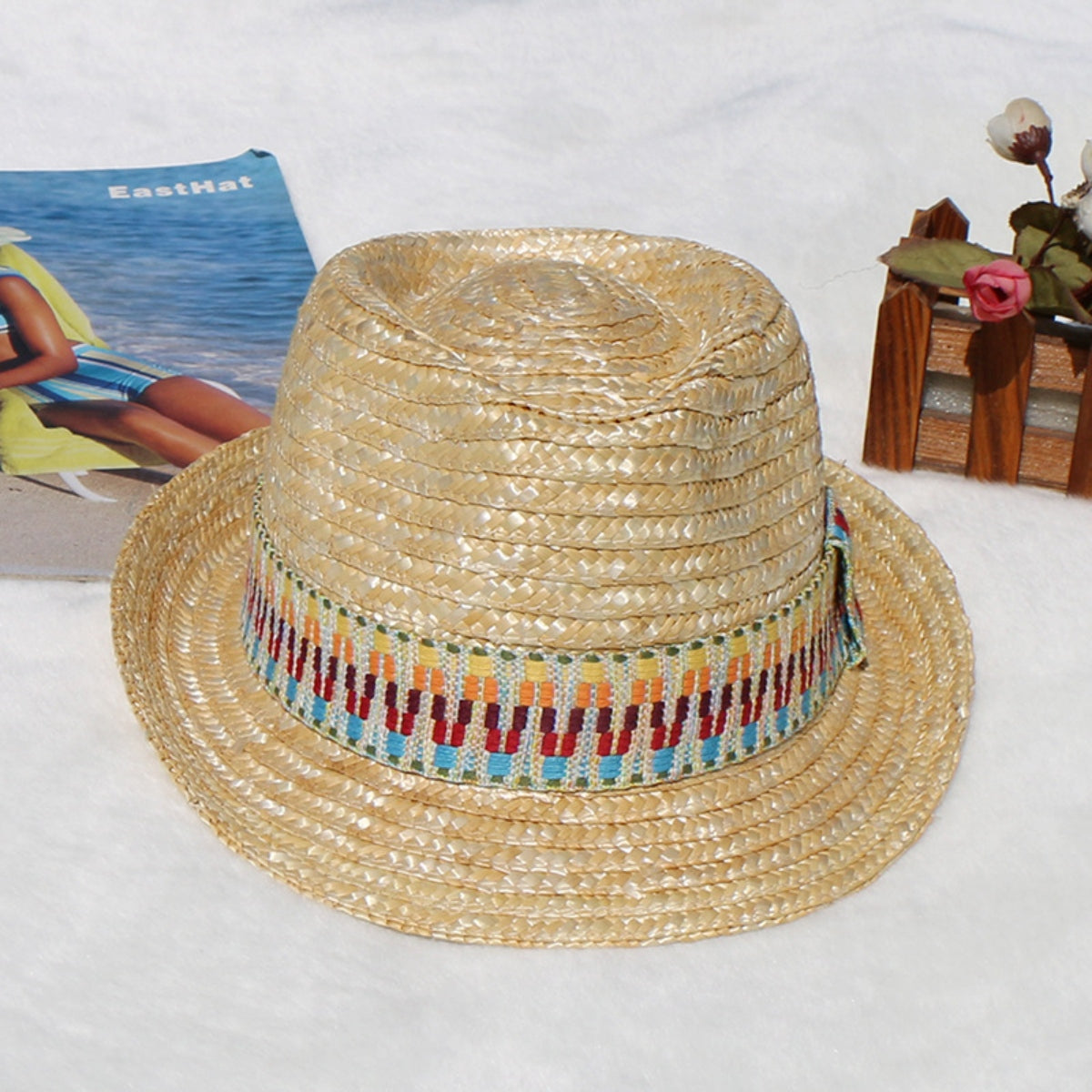 Short Brim Straw Woven Hat-Teresa&#39;s Fashionista LLC