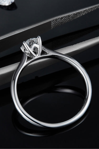 Moissanite 925 Sterling Silver Solitaire Ring-Teresa&#39;s Fashionista LLC