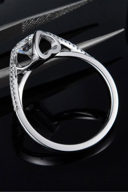 1 Carat Moissanite 925 Sterling Silver Twisted Ring-Teresa&#39;s Fashionista LLC