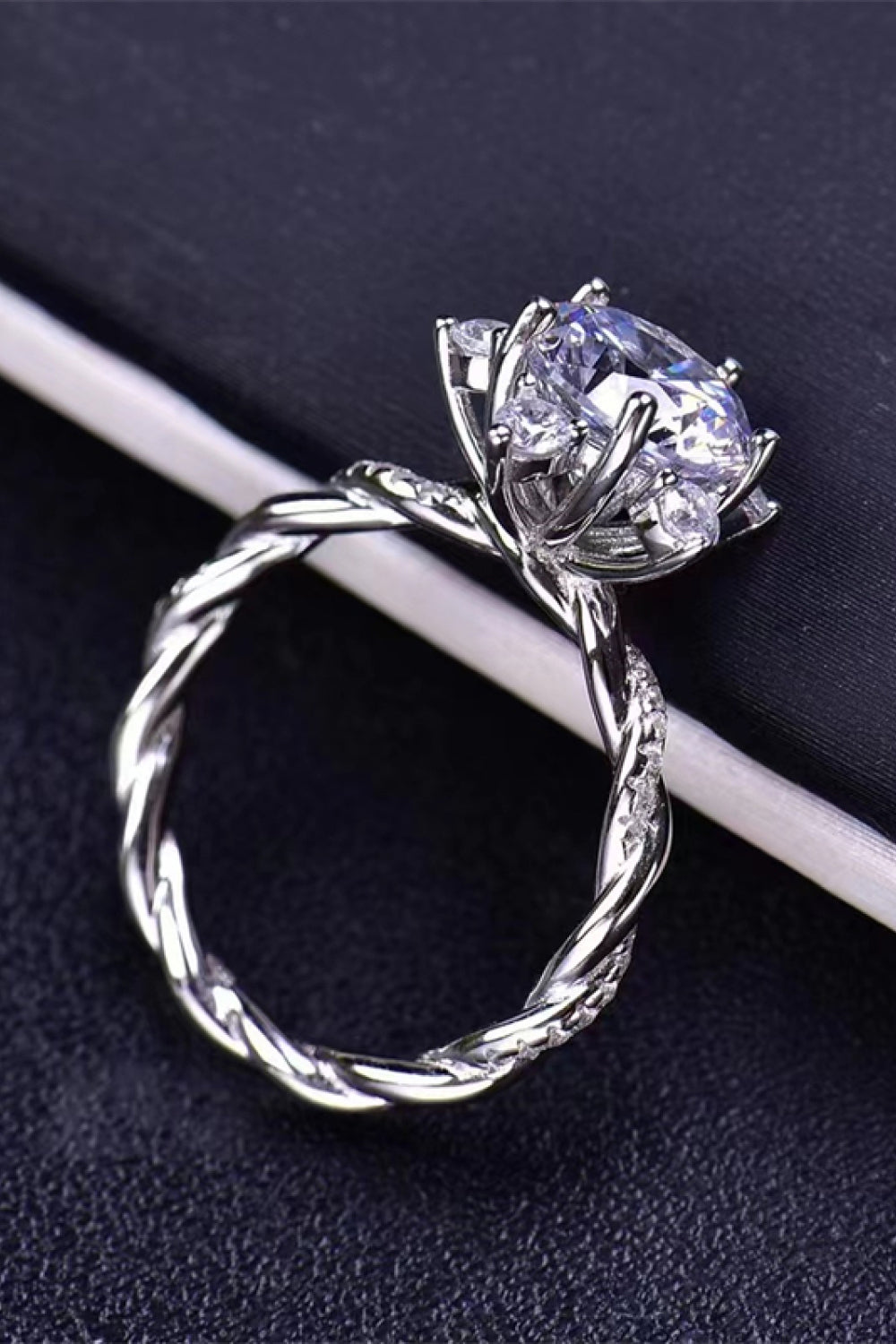 3 Carat Moissanite Twisted Ring-Teresa&#39;s Fashionista LLC