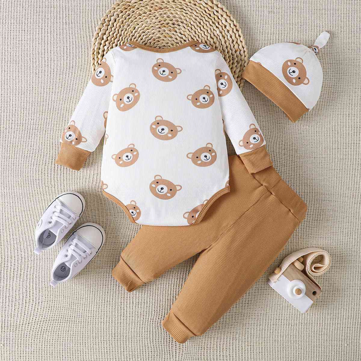 Bear Print Bodysuit and Joggers Set-Teresa&#39;s Fashionista LLC