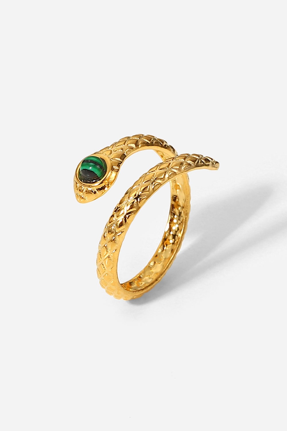 Snake Charmer Malachite Snake-Shaped Bypass Ring-Teresa&#39;s Fashionista LLC