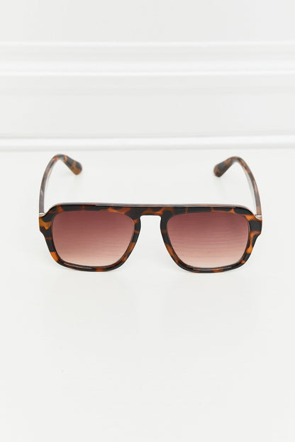 Tortoiseshell Square Polycarbonate Frame Sunglasses-Teresa&#39;s Fashionista LLC