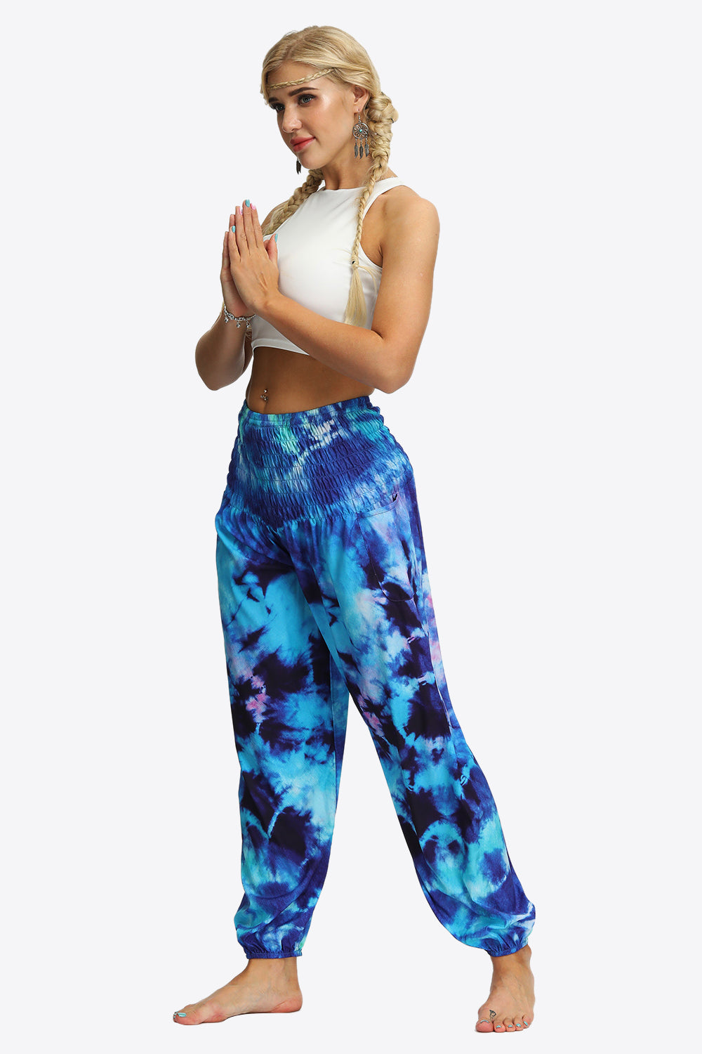 Tie-Dye Smocked Joggers-Teresa&#39;s Fashionista LLC