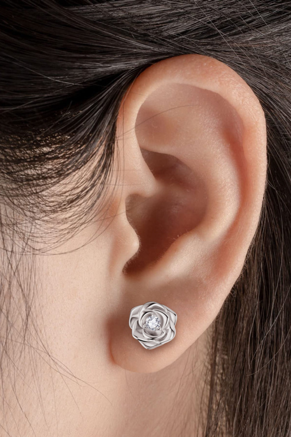 Moissanite Flower 925 Sterling Silver Earrings-Teresa&#39;s Fashionista LLC