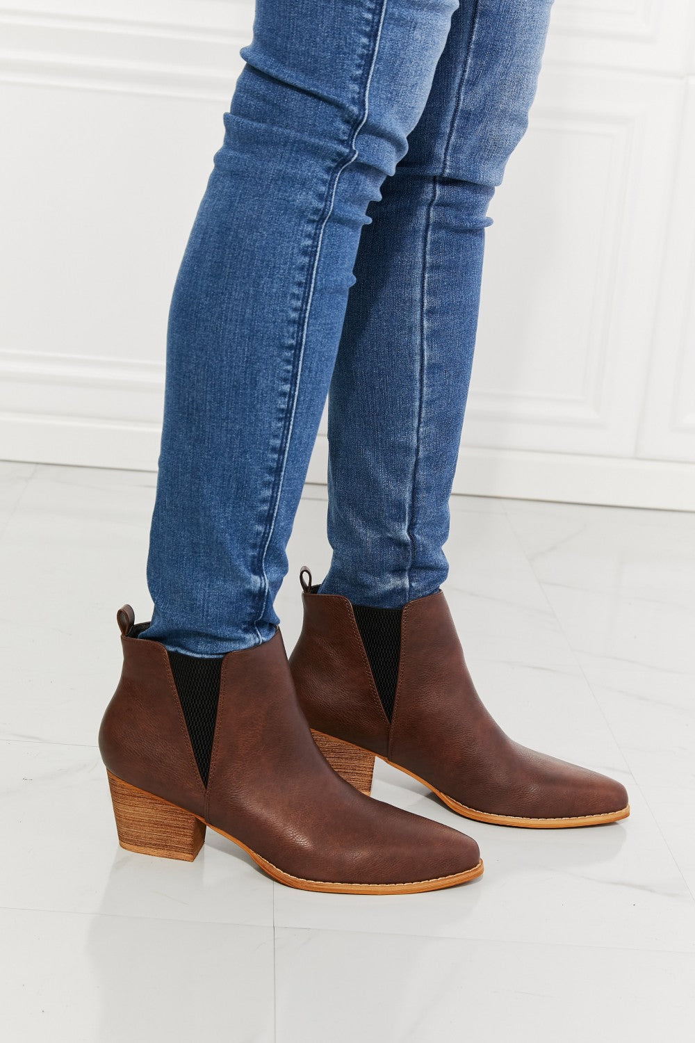 MMShoes Back At It Point Toe Bootie in Chocolate-Teresa&#39;s Fashionista LLC