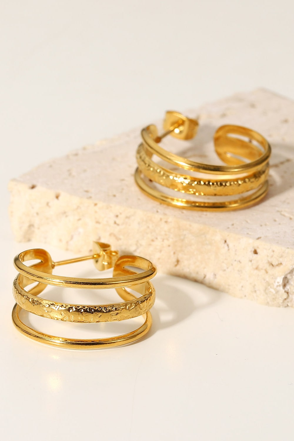 Three Is Better Than One C-Hoop Earrings-Teresa&#39;s Fashionista LLC